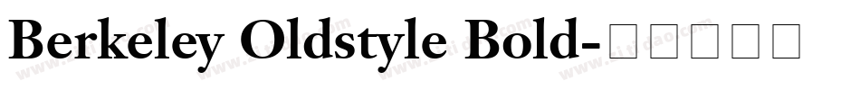 Berkeley Oldstyle Bold字体转换